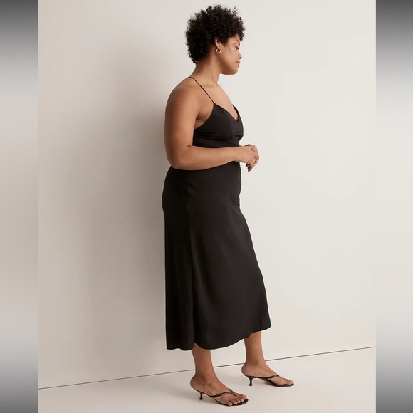 Madewell‎ Layton Midi Slip Dress in black size 12 - Picture 3 of 10